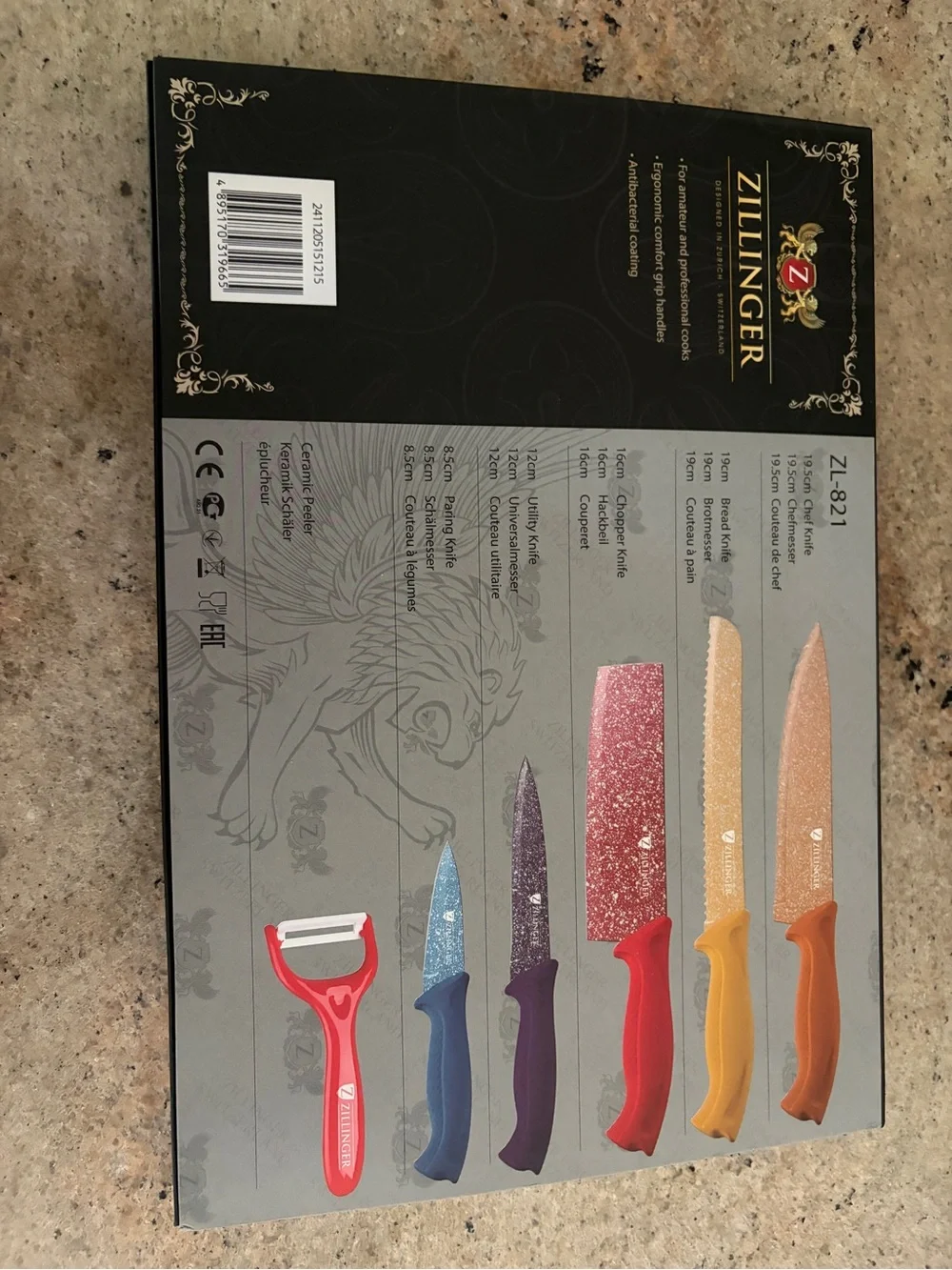 6-Piece Ceramic Knife Set with Peeler - New in a box
